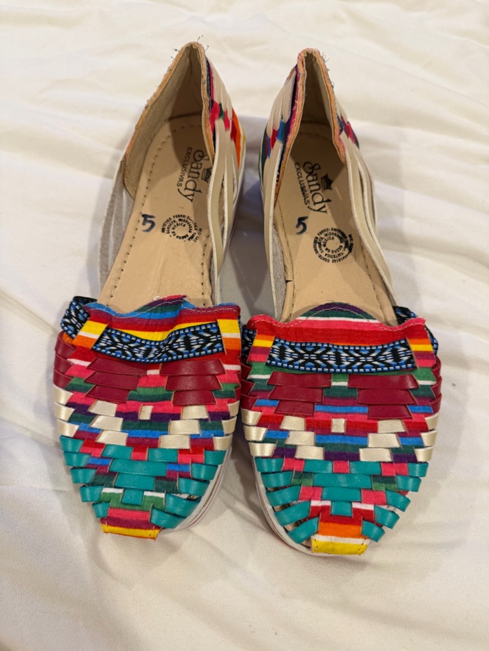Women's Multicolor Woven Huarache Flats